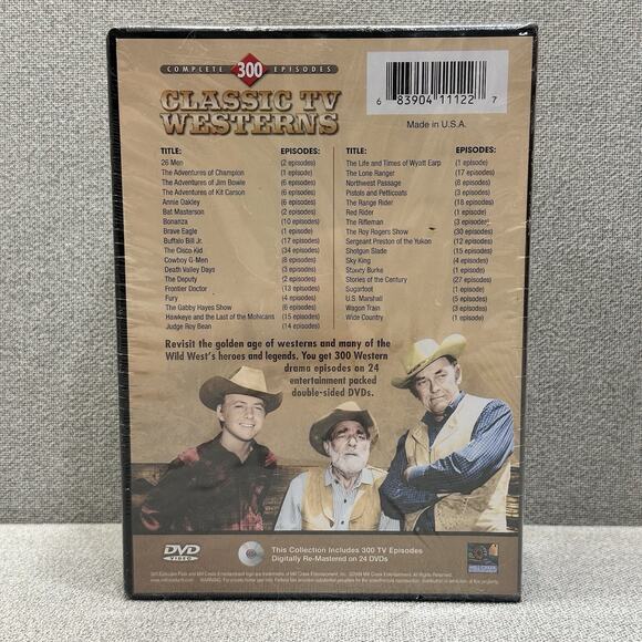 Classic TV Westerns - Collectors Edition (DVD, 2008, 24-Disc Set) 300 NEW SEALED - Picture 4 of 6
